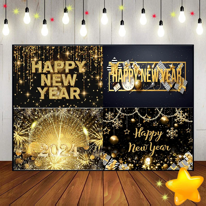 Happy New Year Party Photography Backdrops Glitter Bokeh Background Custom Birthday Backdrop Fireplace Baby Shower Black Gold Ev
Happy New Year Party Photography Backdrops Glitter Bokeh Background Custom Birthday Backdrop Fireplace Baby Shower Black Gold Ev