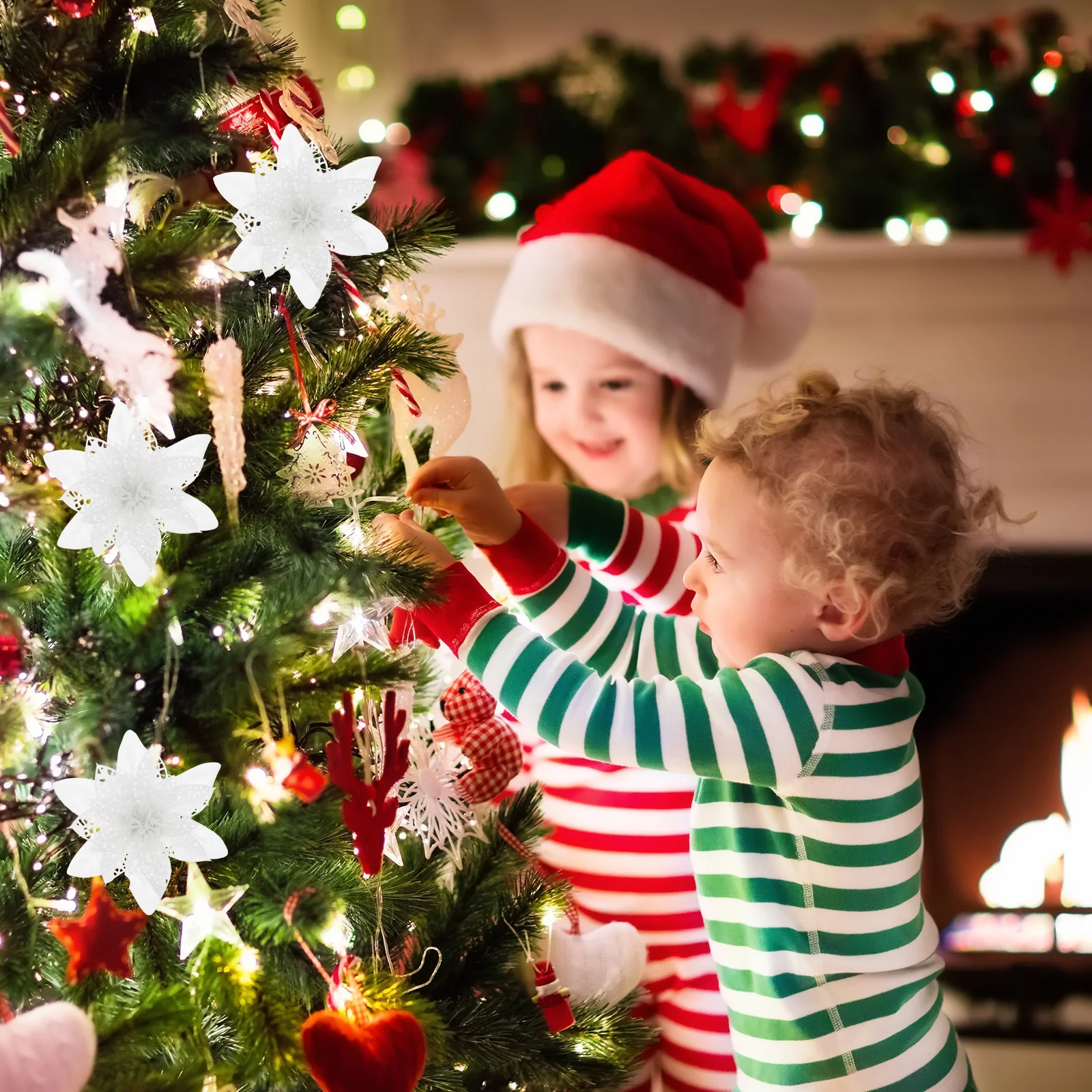 12Pcs Artificial Poinsettia Flowers Glitter Xmas Decorative Flower for Christmas Tree Photo Props Festive Home Decor
12Pcs Artificial Poinsettia Flowers Glitter Xmas Decorative Flower for Christmas Tree Photo Props Festive Home Decor