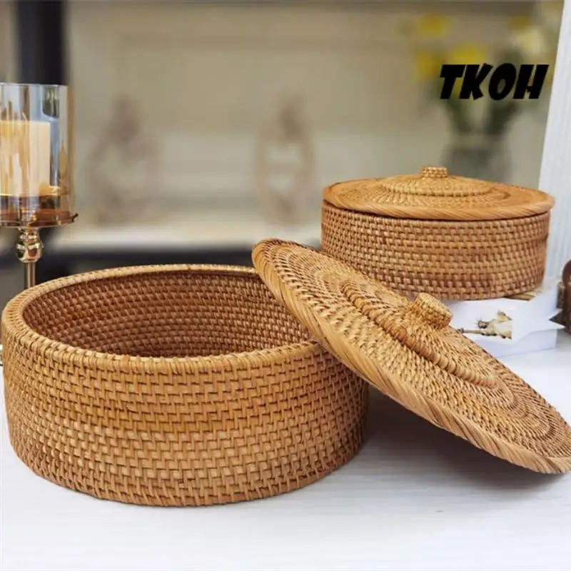 TKOH-Rattan Basket With Lid, Hand-Woven Storage Basket, Lidded Wicker Basket For Organizing, Rattan Box, Rattan Storage Bin
TKOH-Rattan Basket With Lid, Hand-Woven Storage Basket, Lidded Wicker Basket For Organizing, Rattan Box, Rattan Storage Bin