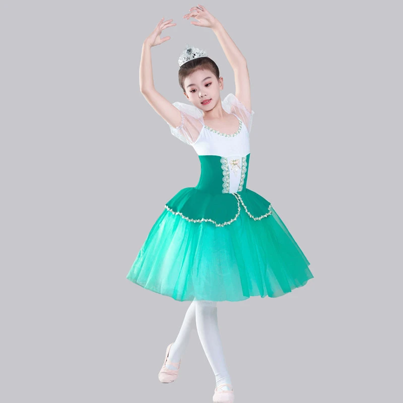 Professional Romantic Tutu Long Gauzy Ballet Dress Puff Sleeve Sequins Ballerina Party Dress Children Ballet Dance Costumes
Professional Romantic Tutu Long Gauzy Ballet Dress Puff Sleeve Sequins Ballerina Party Dress Children Ballet Dance Costumes