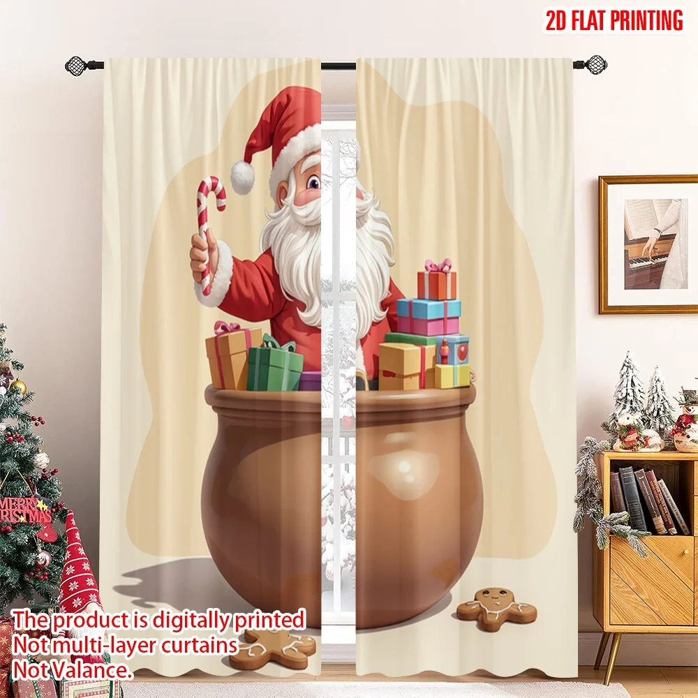 2pcs 2D flat printing Merry Christmas Window Drapes Cute Santa Bag Gifts 100% Polyester Without Electricity Holiday Decorations
2pcs 2D flat printing Merry Christmas Window Drapes Cute Santa Bag Gifts 100% Polyester Without Electricity Holiday Decorations
