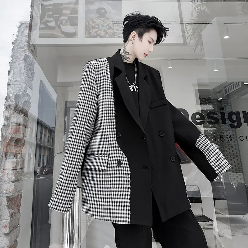 Мужской пиджак премиум-класса в клетку с пэчворком, свободного кроя, в корейском стиле, с подплечниками, модный, с длинными рукавами, повседневный, классический, верхняя одежда
Мужской пиджак премиум-класса в клетку с пэчворком, свободного кроя, в корейском стиле, с подплечниками, модный, с длинными рукавами, повседневный, классический, верхняя одежда