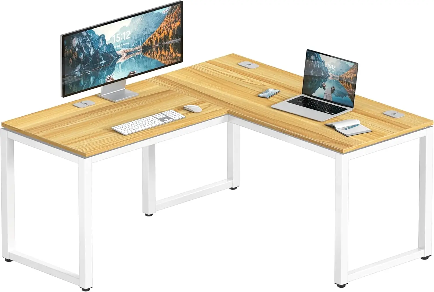 55 x 60 Inches Commercial-Grade L-Shape Corner Office Computer Desk, Oak
55 x 60 Inches Commercial-Grade L-Shape Corner Office Computer Desk, Oak