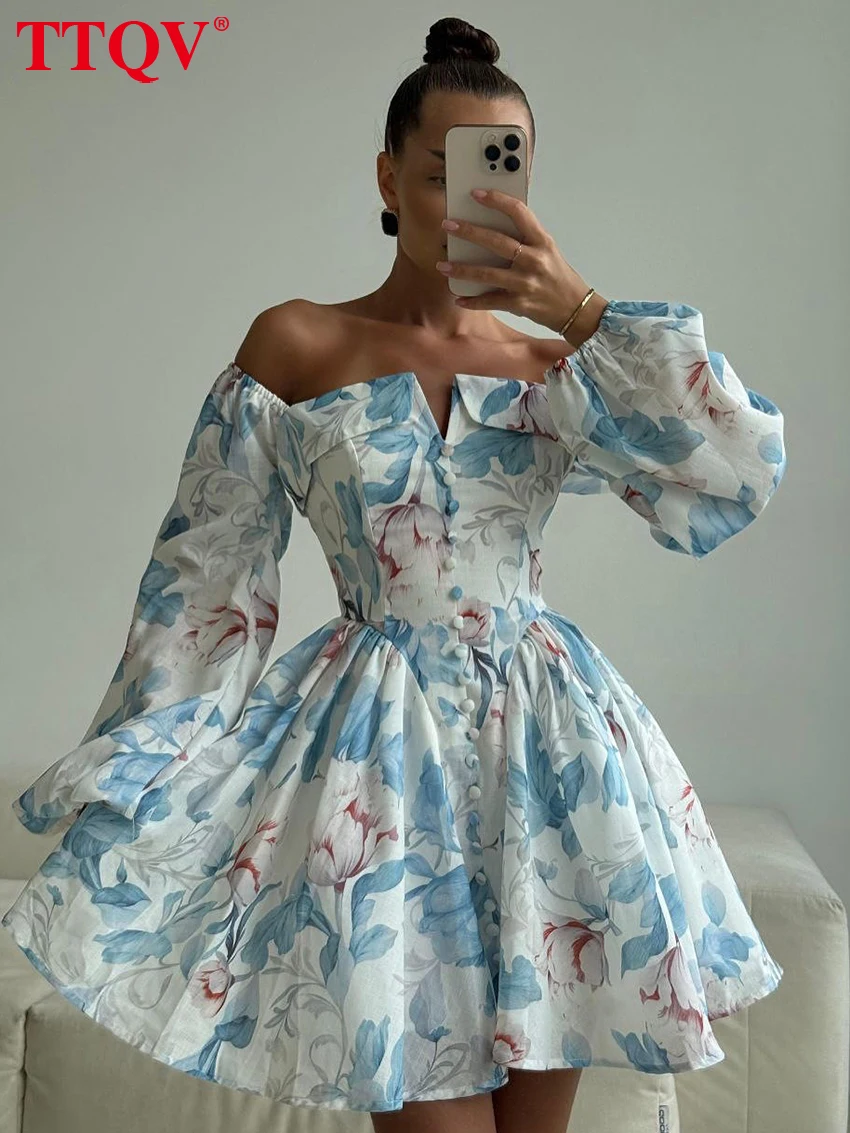 TTQV Fashion Loose Print Women's Dress 2026 Sexy Slash Neck Long Sleeve Mini Dresses Lady Elegant Classic Pleated Female Dress
TTQV Fashion Loose Print Women's Dress 2026 Sexy Slash Neck Long Sleeve Mini Dresses Lady Elegant Classic Pleated Female Dress