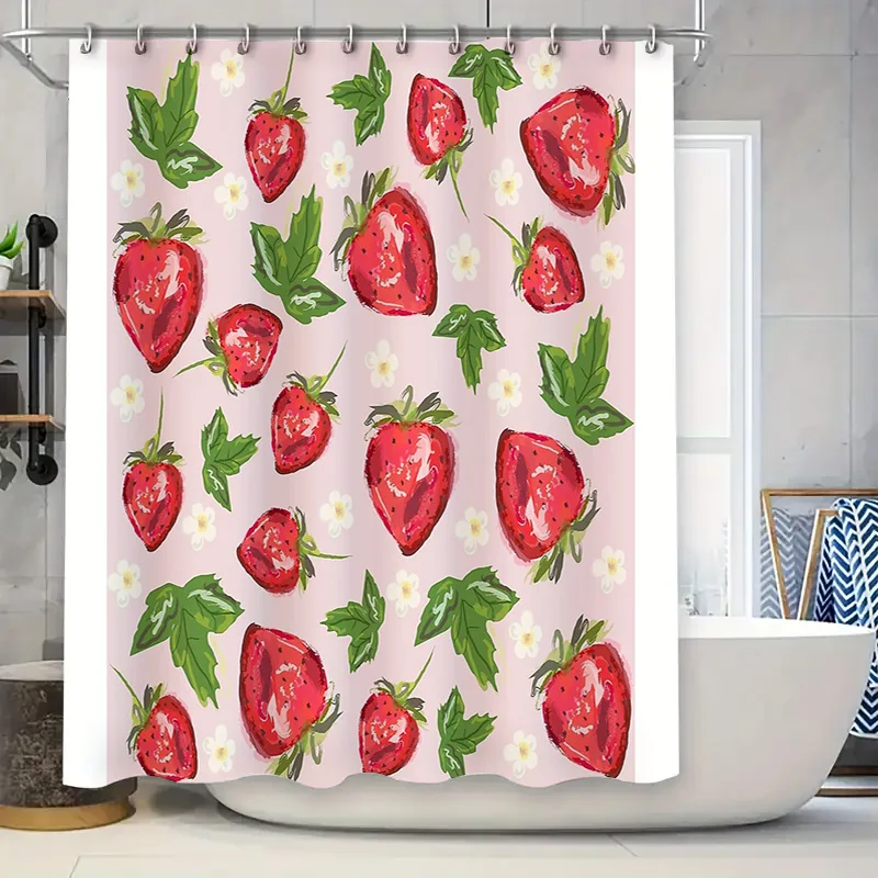 Занавеска для душа с клубникой, цветочный фермерский дом, декор для ванной комнаты, природа, красный фруктовый узор, водонепроницаемая ткань, современный домашний декор
Занавеска для душа с клубникой, цветочный фермерский дом, декор для ванной комнаты, природа, красный фруктовый узор, водонепроницаемая ткань, современный домашний декор