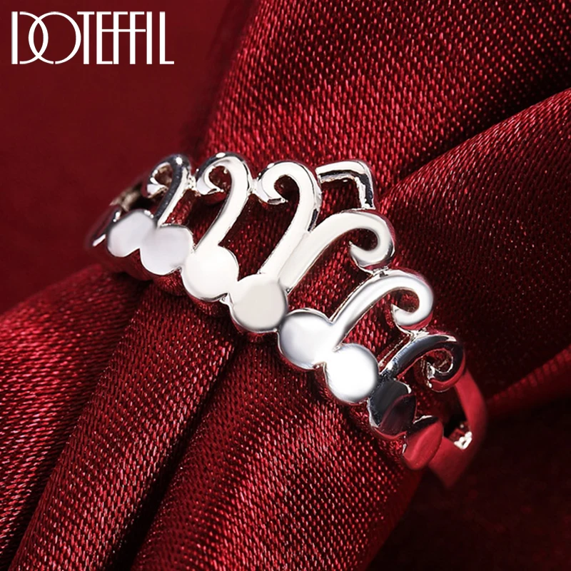 DOTEFFIL 925 Sterling Silver Crown Ring For Women Man Wedding Engagement Party Fashion Charm Jewelry
DOTEFFIL 925 Sterling Silver Crown Ring For Women Man Wedding Engagement Party Fashion Charm Jewelry