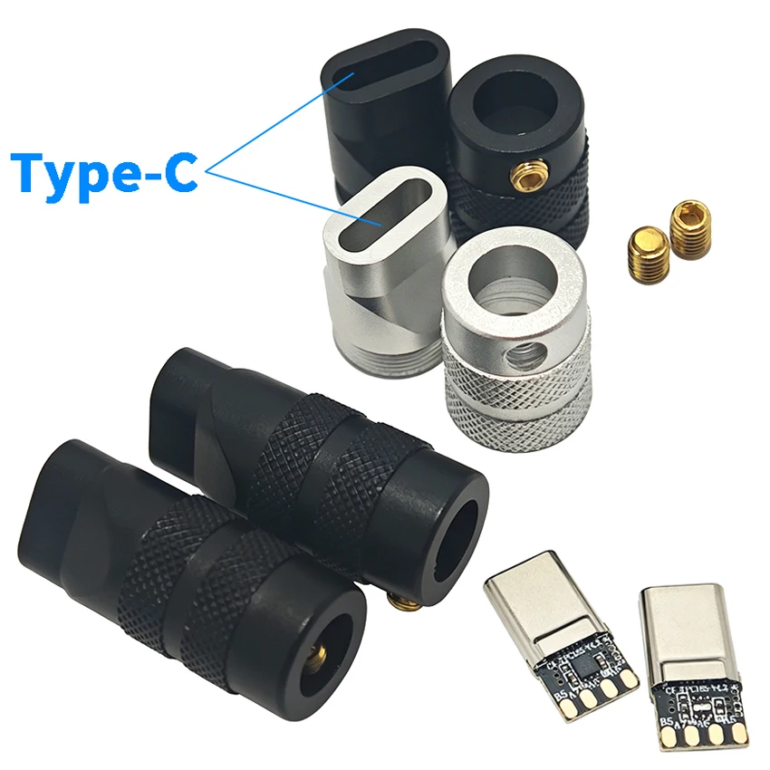 Type-C Plug Shell for Case Data Cable Plug Metal DIY Accessories Silicone Wire Male Terminal Housing Silvery/Black USB Shell
Type-C Plug Shell for Case Data Cable Plug Metal DIY Accessories Silicone Wire Male Terminal Housing Silvery/Black USB Shell