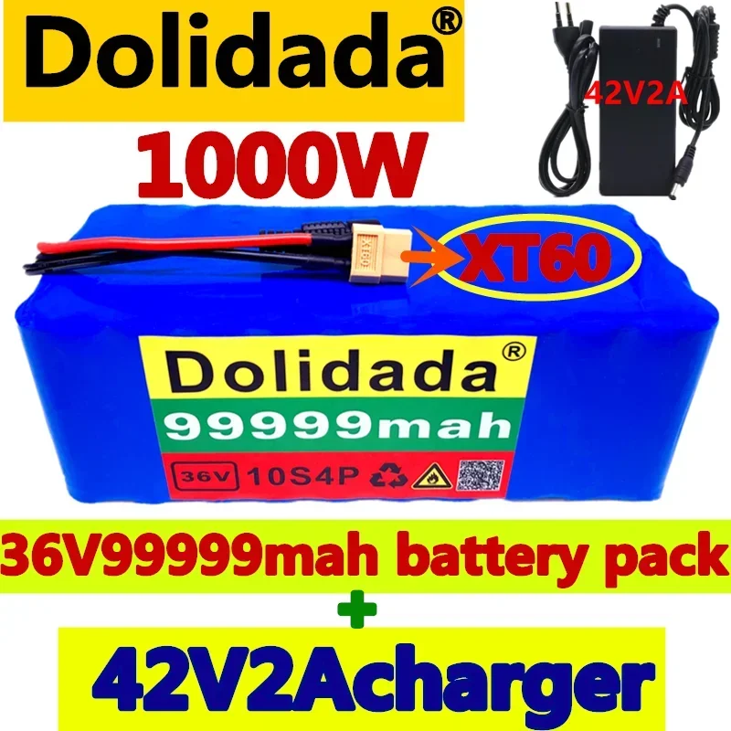 XT60 Interface 36V Battery 10S4P 99999Ah Battery Pack 1000W High Power Battery 42V99999mAh Ebike Electric Bike BMS + 2A Charger
XT60 Interface 36V Battery 10S4P 99999Ah Battery Pack 1000W High Power Battery 42V99999mAh Ebike Electric Bike BMS + 2A Charger