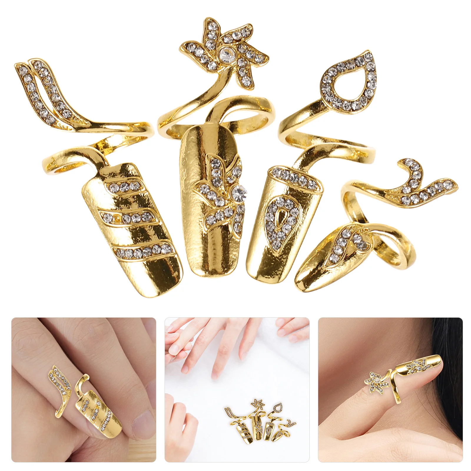 4pcs Rhinestone Alloy Nail Rings Elegant Decorative Hand Jewelry for Wedding Prom Dating Christmas Valentines Day Gifts
4pcs Rhinestone Alloy Nail Rings Elegant Decorative Hand Jewelry for Wedding Prom Dating Christmas Valentines Day Gifts