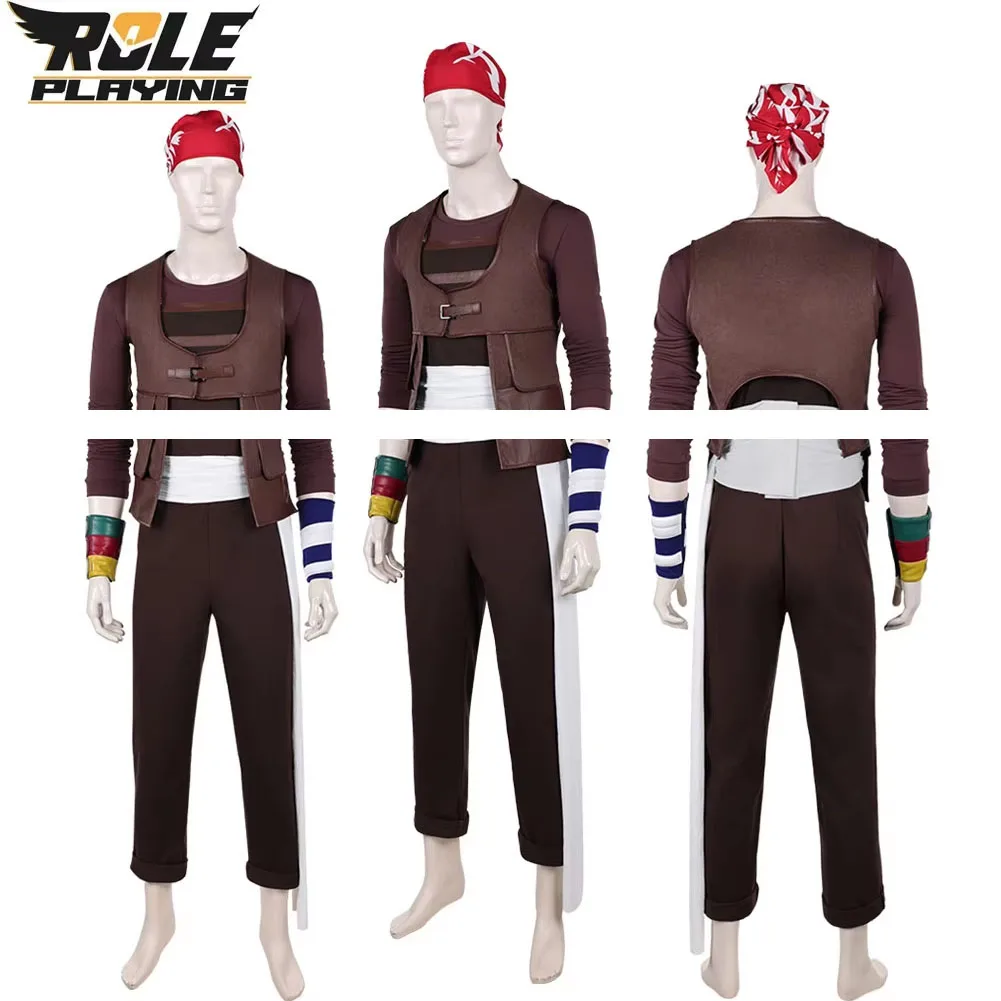 Usopp Cosplay Costume Top Jumpsuit Vest Waistband Wrist Guard Scarf Headscarf Clothing Set for Men Halloween Carnival Party Suit
Usopp Cosplay Costume Top Jumpsuit Vest Waistband Wrist Guard Scarf Headscarf Clothing Set for Men Halloween Carnival Party Suit