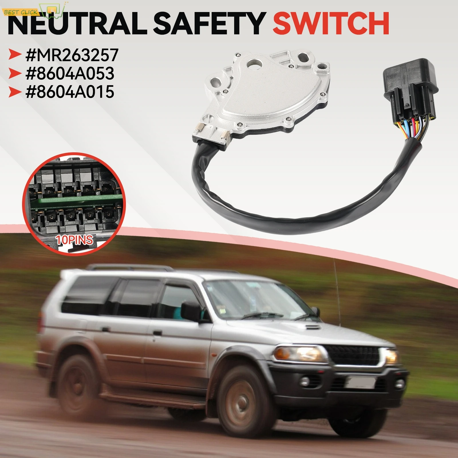 For Mitsubishi Pajero Montero Sport Triton L200 V73 V75 V77 1998-2006 Neutral Safety Switch 8604A053 8604A015
For Mitsubishi Pajero Montero Sport Triton L200 V73 V75 V77 1998-2006 Neutral Safety Switch 8604A053 8604A015
