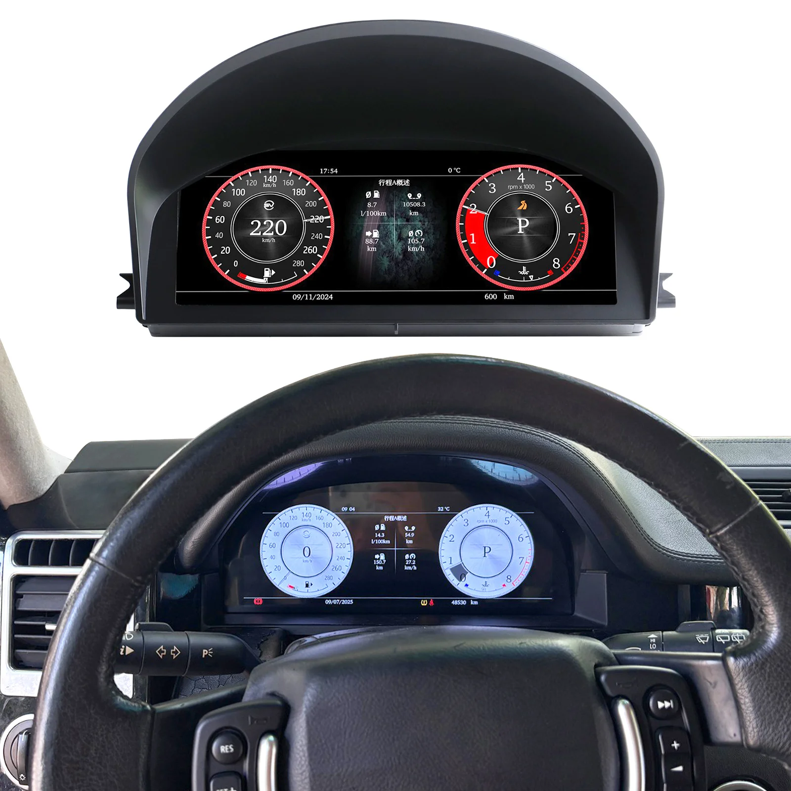 12.3’’ Digital Instrument Cluster for Land Rover Range Rover V8 2004-2012 speedometer dashboard
12.3’’ Digital Instrument Cluster for Land Rover Range Rover V8 2004-2012 speedometer dashboard