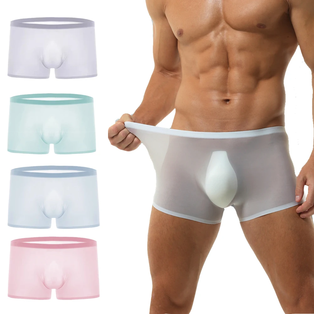 Men's Ultra-Thin Transparent Ice Silk Boxers Breathable Seamless Shorts Underwear Sexy Sheer Panties Summer Sport Underpants
Men's Ultra-Thin Transparent Ice Silk Boxers Breathable Seamless Shorts Underwear Sexy Sheer Panties Summer Sport Underpants