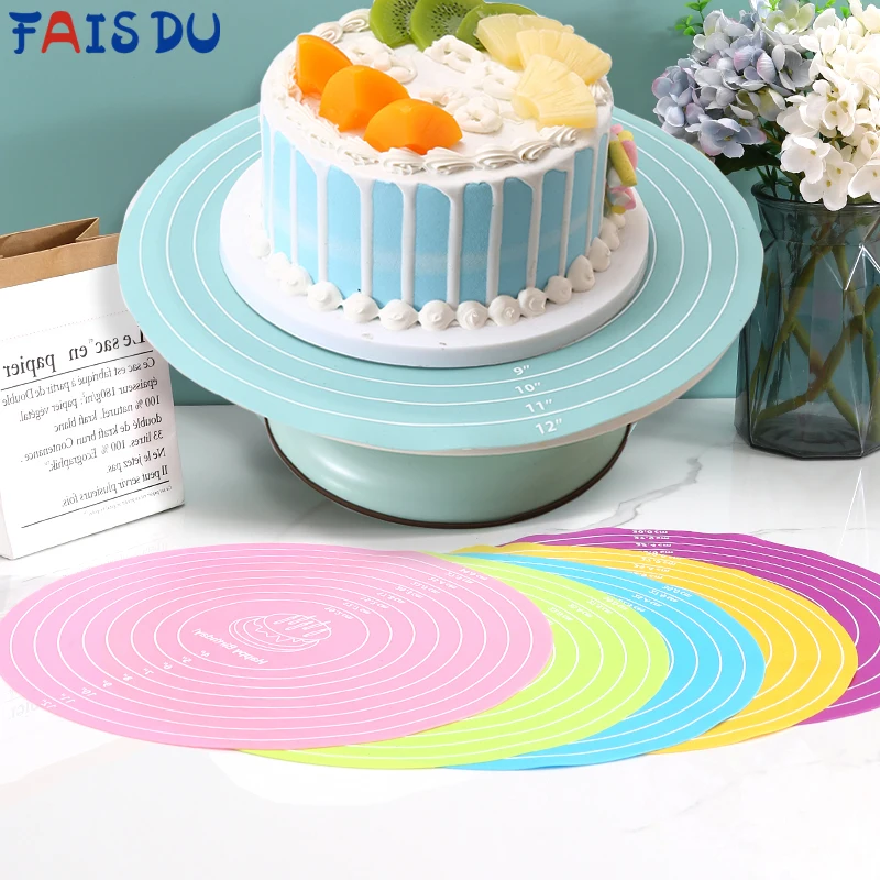 FAIS DU Round Silicone Baking Mat For 12-Inch Diameter Cake Turntable Pad Non-Slip Pad Cake Stand Food Grade Kitchen Baking Tool
FAIS DU Round Silicone Baking Mat For 12-Inch Diameter Cake Turntable Pad Non-Slip Pad Cake Stand Food Grade Kitchen Baking Tool