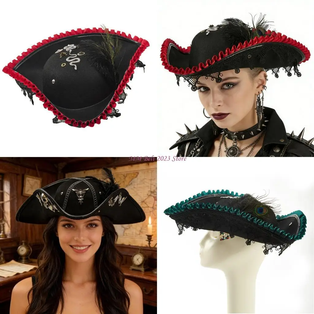 49ME Unique Lace Embellished Pirate Hat For Adults And Kids Halloween Fun
49ME Unique Lace Embellished Pirate Hat For Adults And Kids Halloween Fun