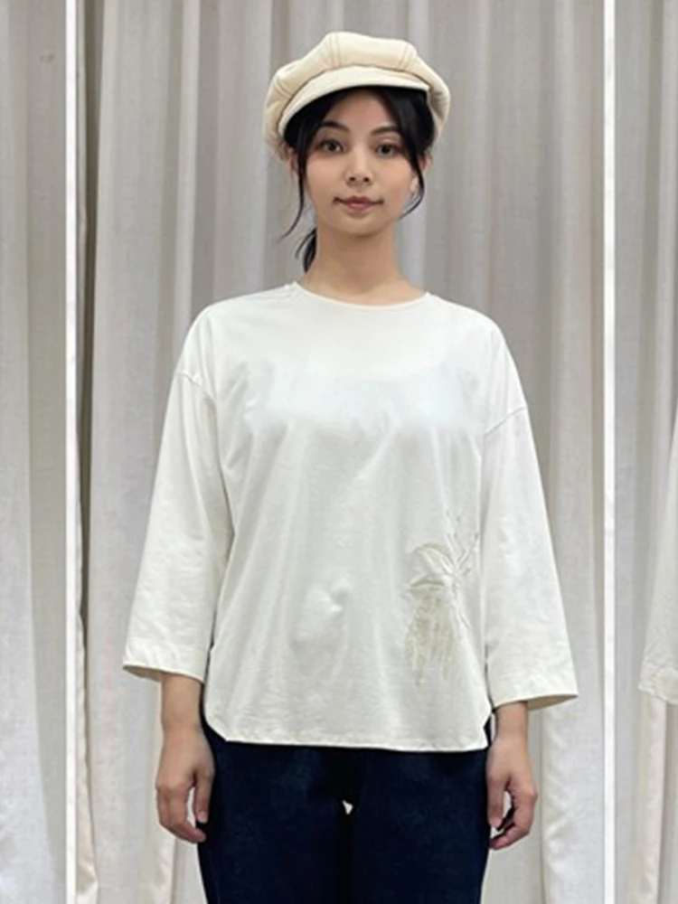 Повседневная футболка с круглым вырезом и вышивкой, свободного кроя, с рукавом 3/4, белая, в стиле мокасин, женский топ Y3V0T2962
Повседневная футболка с круглым вырезом и вышивкой, свободного кроя, с рукавом 3/4, белая, в стиле мокасин, женский топ Y3V0T2962