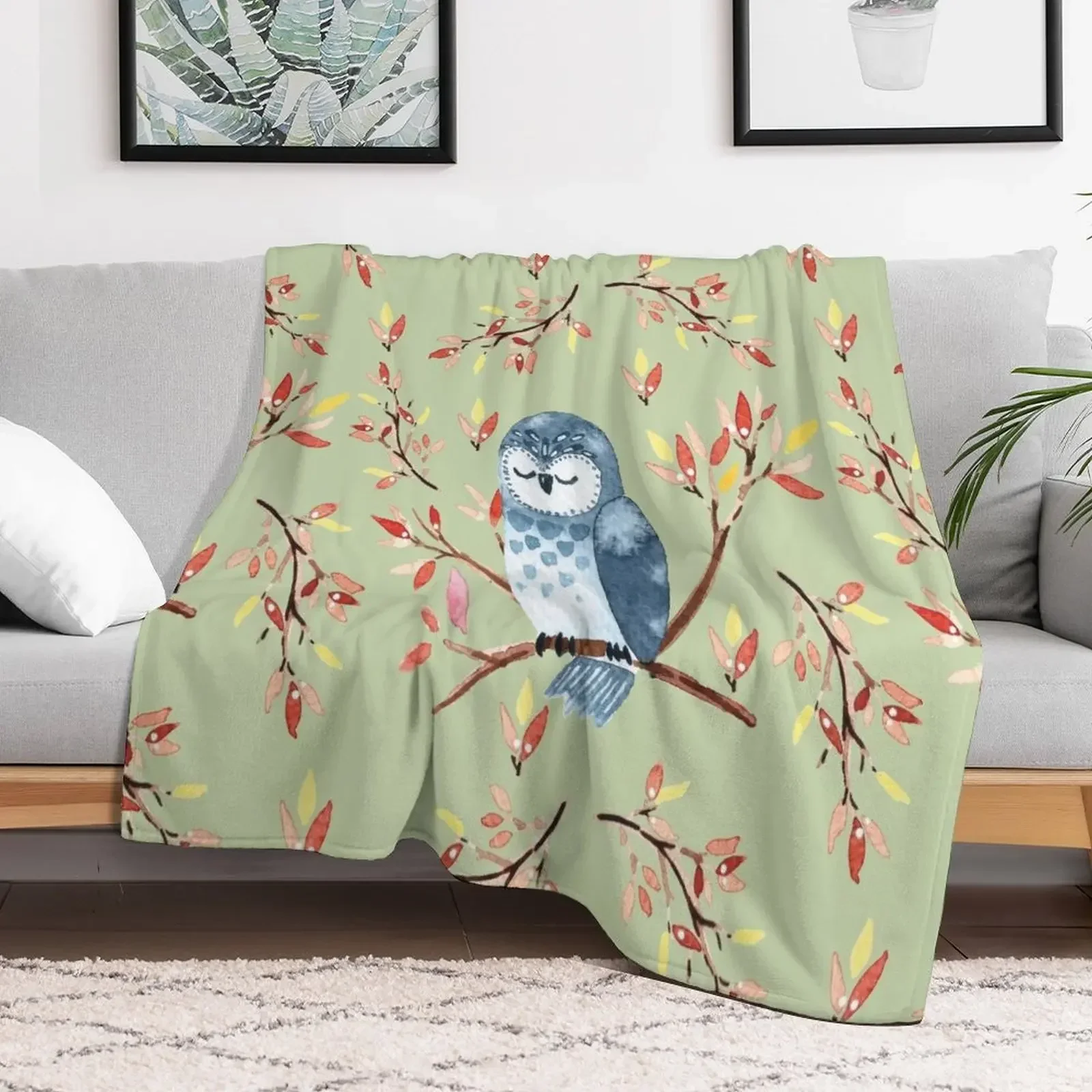 Cute watercolor owl and autumn leaves, green background Throw Blanket Soft Plush Plaid Thin Stuffeds Blankets
Cute watercolor owl and autumn leaves, green background Throw Blanket Soft Plush Plaid Thin Stuffeds Blankets