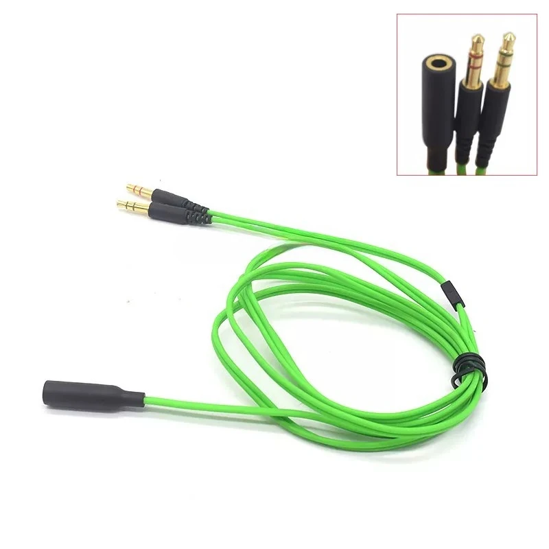 FOR Razer ElectraV2 Thunderhead headphones, 3.5mm audio extension cable for splitting into two sections
FOR Razer ElectraV2 Thunderhead headphones, 3.5mm audio extension cable for splitting into two sections