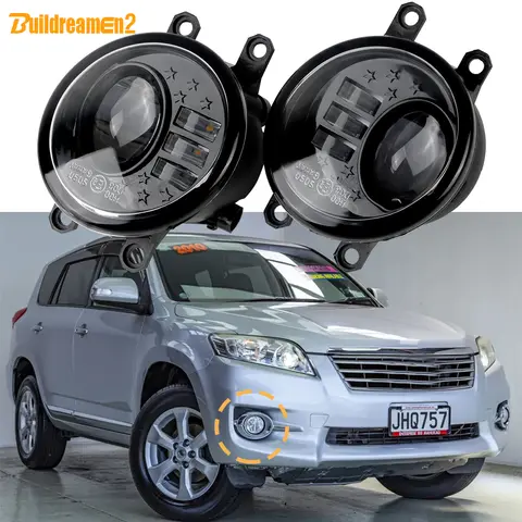 30W 6000LM Car Glass Lens LED Fog Light Assembly DRL 2 Pieces For Toyota Vanguard 2006-2016