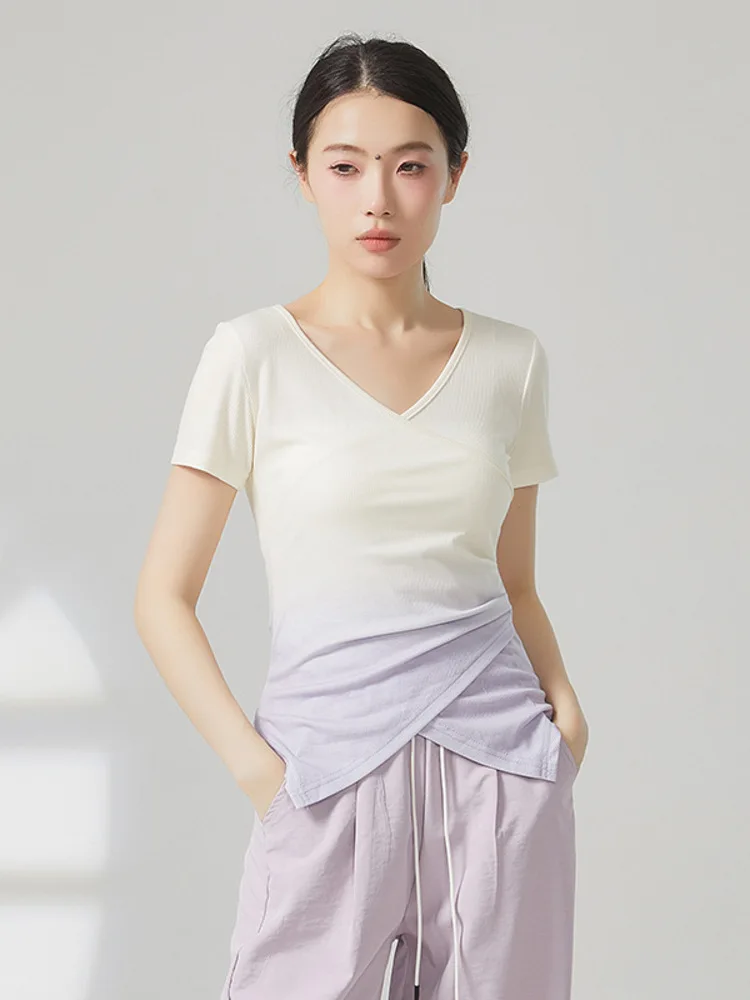Dance Performances Modern Adult Short Sleeved Gradient Knitted Top Classical Dance Slim Fit Woclothing Women's Party Elegant
Dance Performances Modern Adult Short Sleeved Gradient Knitted Top Classical Dance Slim Fit Woclothing Women's Party Elegant