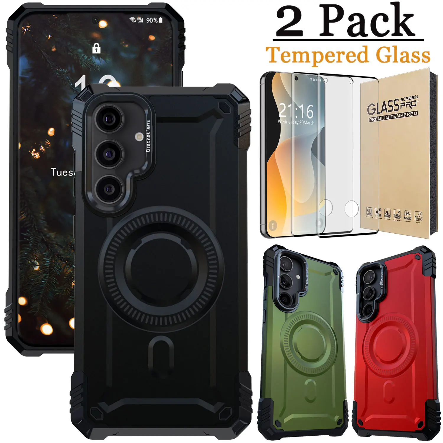 Прочный чехол-бампер, крышка-подставка для объектива камеры + 2 шт., прозрачное защитное стекло из закаленного стекла для Samsung Galaxy S23/S23 +/S23 Ultra
Прочный чехол-бампер, крышка-подставка для объектива камеры + 2 шт., прозрачное защитное стекло из закаленного стекла для Samsung Galaxy S23/S23 +/S23 Ultra