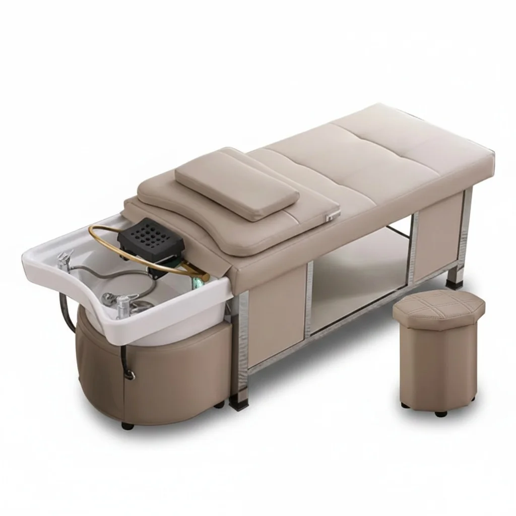 Head Spa Bed, PU Leather Ceramic Basin Electric Shampoo Station, Reclining Thai Massage Salon Massage Bed with Lamp
Head Spa Bed, PU Leather Ceramic Basin Electric Shampoo Station, Reclining Thai Massage Salon Massage Bed with Lamp