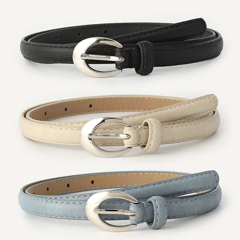 New Silver Buckle Thin Belt Female Fashion Dress Versatile Student Jeans Accessories Simple Classic Gothic Belts
New Silver Buckle Thin Belt Female Fashion Dress Versatile Student Jeans Accessories Simple Classic Gothic Belts