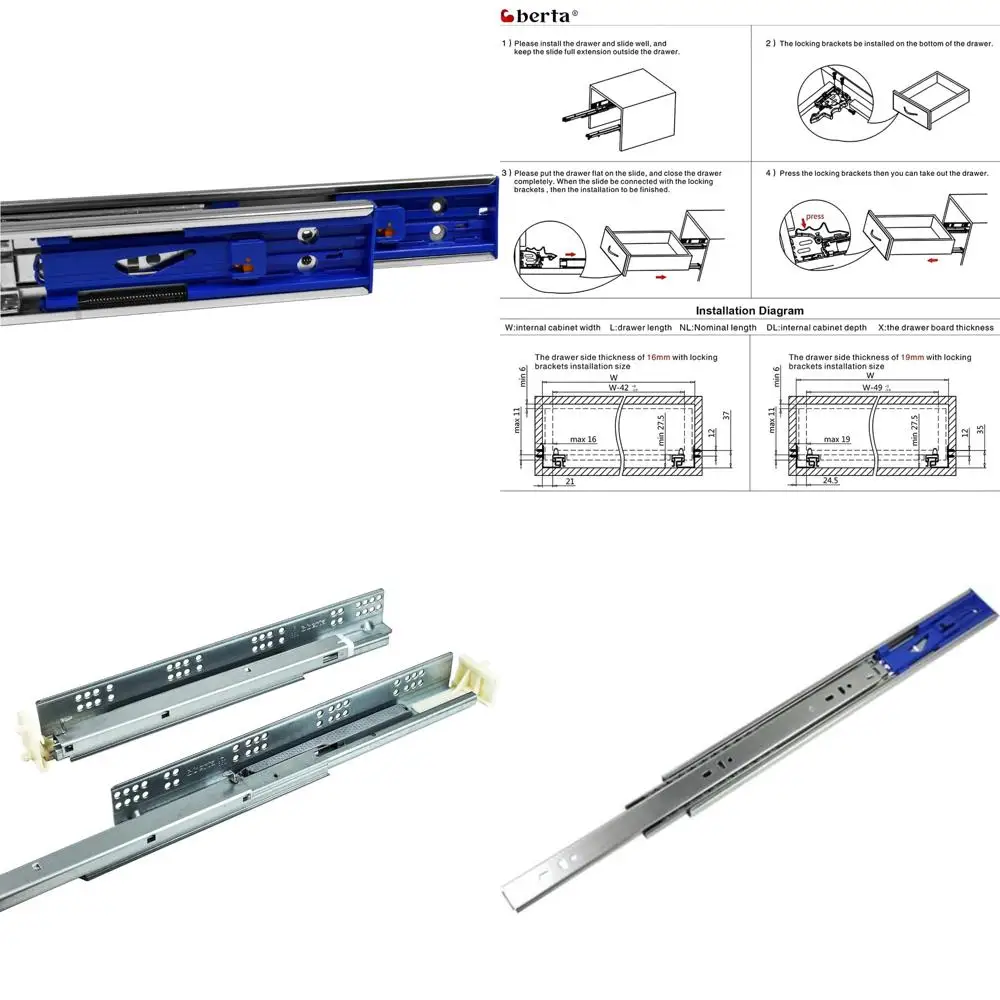 Soft Close Drawer Slides 22 Inch Full Extension Ball Bearing Cabinet Hardware 100 lb Capacity 10 Sets
Soft Close Drawer Slides 22 Inch Full Extension Ball Bearing Cabinet Hardware 100 lb Capacity 10 Sets