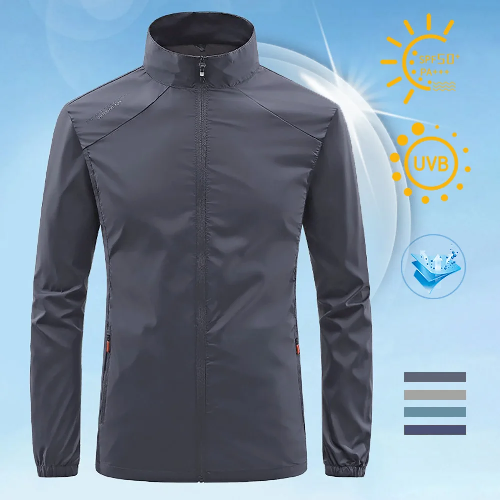Summer New Men's Sun Protection Skin Coat Lightweight Breathable Ice Silk Stand Collar Sunscreen Jacket Outdoor Camping Jakcet
Summer New Men's Sun Protection Skin Coat Lightweight Breathable Ice Silk Stand Collar Sunscreen Jacket Outdoor Camping Jakcet