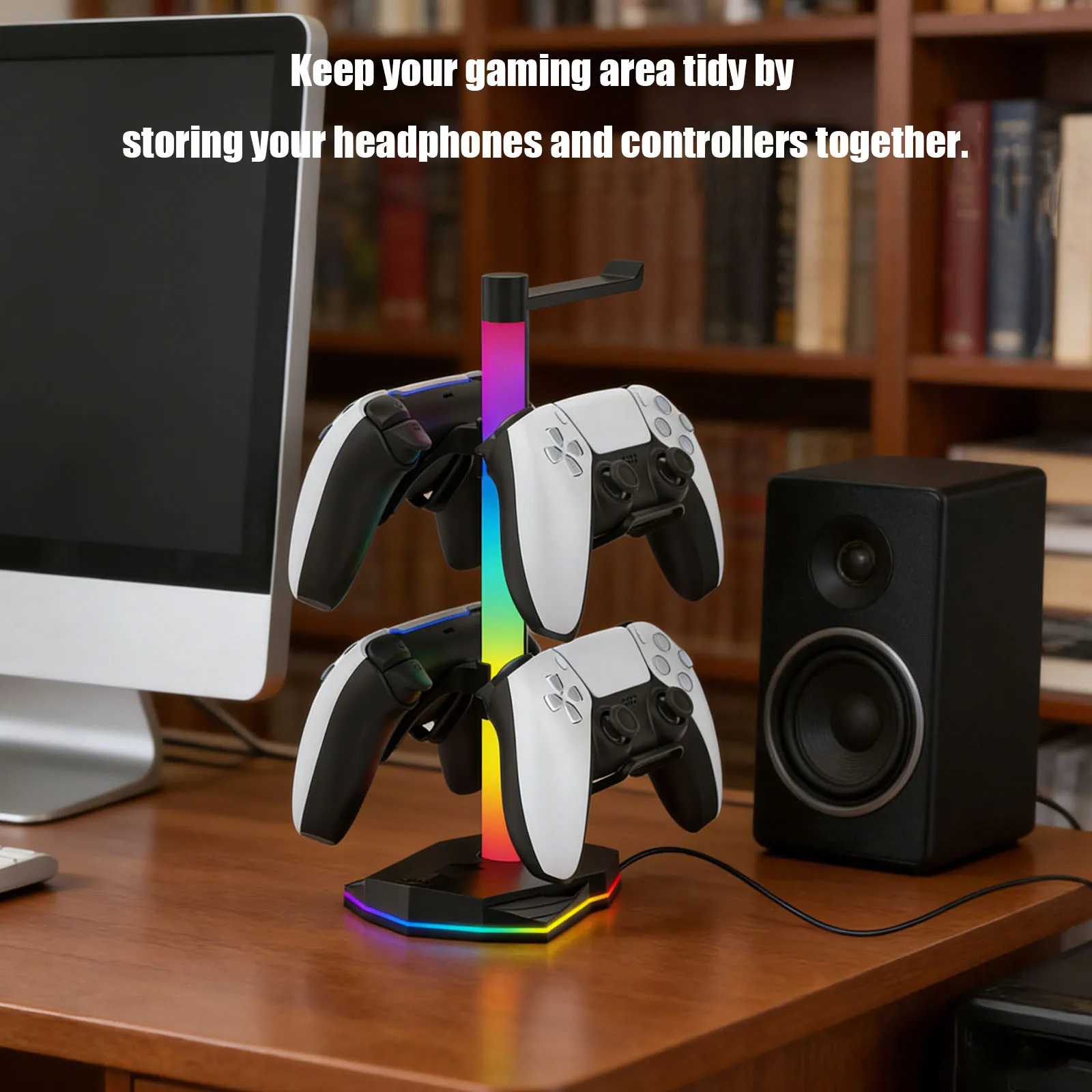 Headset Controller Display Stand with RGB Light Stable Headset Organizer Anti-Slip Earphone Display Bracket Gaming Accessories
Headset Controller Display Stand with RGB Light Stable Headset Organizer Anti-Slip Earphone Display Bracket Gaming Accessories