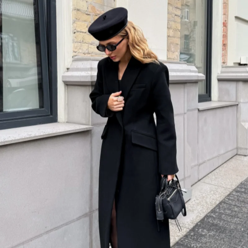 2026 Autumn Winter Chic Female Streetwear New Elegant Women's Woolen Coat Black Single-Button Stand Collar Slim Lady Long Coats
2026 Autumn Winter Chic Female Streetwear New Elegant Women's Woolen Coat Black Single-Button Stand Collar Slim Lady Long Coats