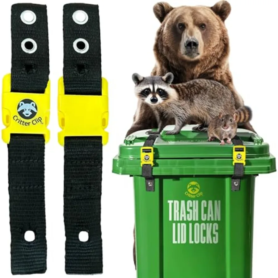 Critter Clip The Original Trash Can Locks for Animals Heavy Duty Bear Proof Garbage Can Lid Lock Straps with Buckles for Outdoo
Critter Clip The Original Trash Can Locks for Animals Heavy Duty Bear Proof Garbage Can Lid Lock Straps with Buckles for Outdoo