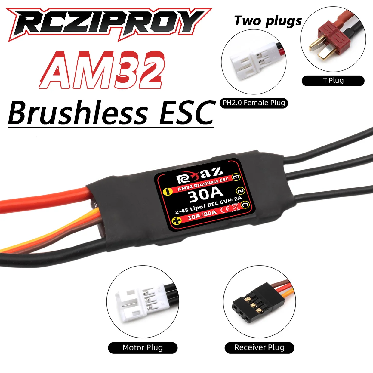 RCZIPROY AM32 30A Бесщеточный регулятор скорости ESC USB, для 1/10 1/12 1/14RC Crawler Traxxas Off-Road Drift Racing Программируемый
RCZIPROY AM32 30A Бесщеточный регулятор скорости ESC USB, для 1/10 1/12 1/14RC Crawler Traxxas Off-Road Drift Racing Программируемый