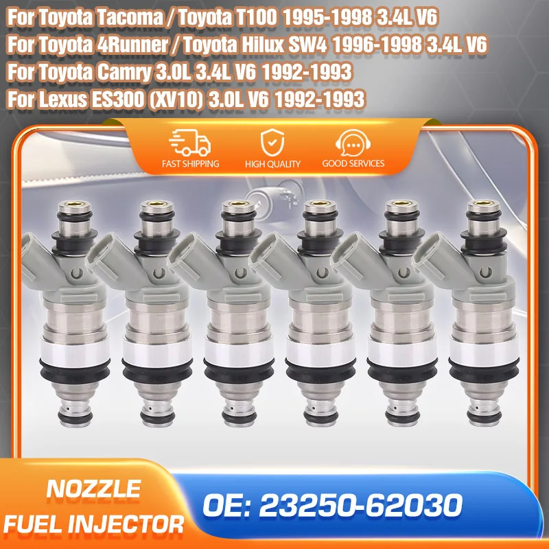 23250-62030 For Toyota 4Runner Hilux SW4 Toyota Tacoma T100 1996-1998 Toyota Camry Lexus ES300 1992-1993 Fuel Injector Nozzle
23250-62030 For Toyota 4Runner Hilux SW4 Toyota Tacoma T100 1996-1998 Toyota Camry Lexus ES300 1992-1993 Fuel Injector Nozzle