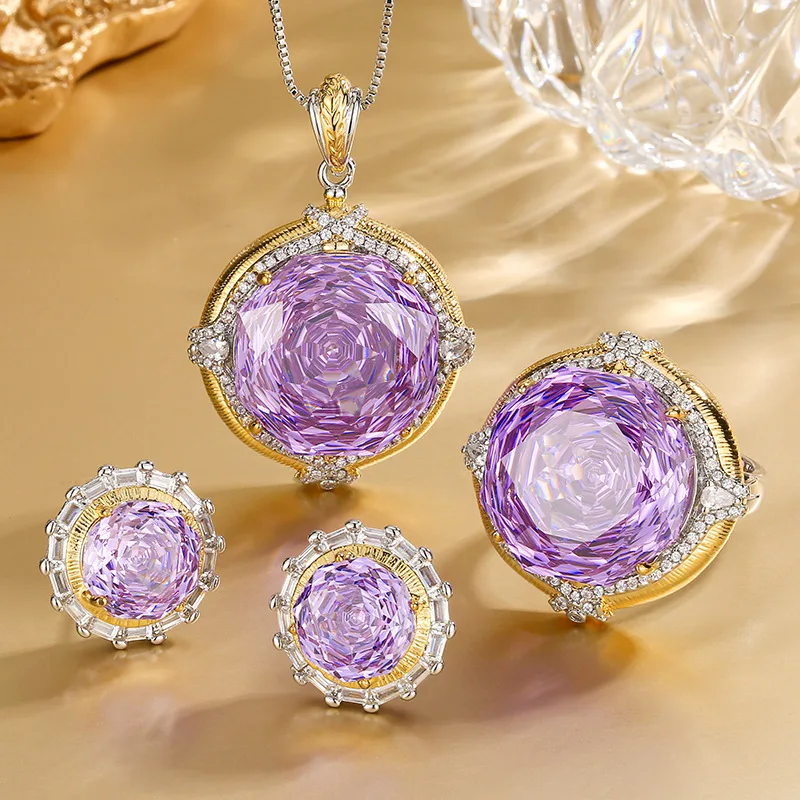 Hot-selling jewelry: gold-plated millennium cut crystal Roland elegant light luxury set for women 18-10m
Hot-selling jewelry: gold-plated millennium cut crystal Roland elegant light luxury set for women 18-10m