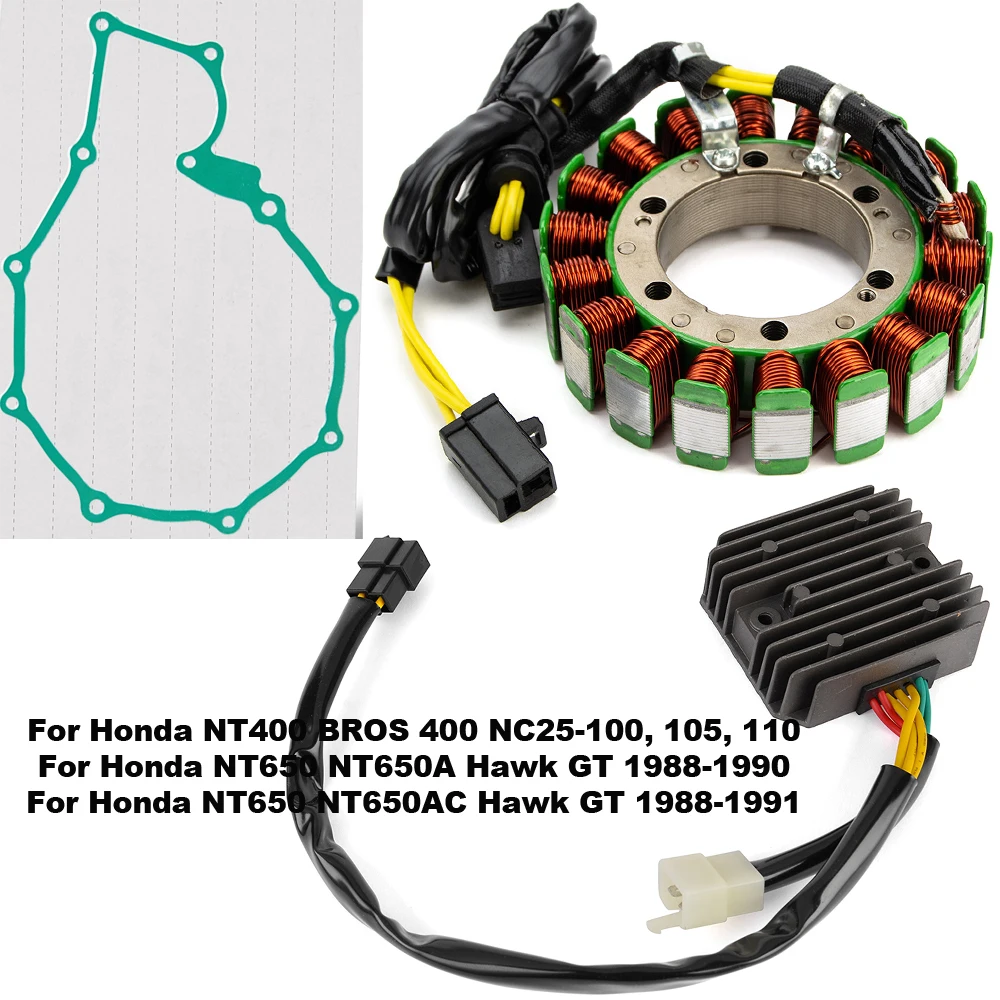Motorcycle Regulator Rectifier Stator Coil Gasket For Honda NT650 NT650A NT650AC Hawk GT NT400 BROS 400 NC25-100, 105, 110 
Motorcycle Regulator Rectifier Stator Coil Gasket For Honda NT650 NT650A NT650AC Hawk GT NT400 BROS 400 NC25-100, 105, 110