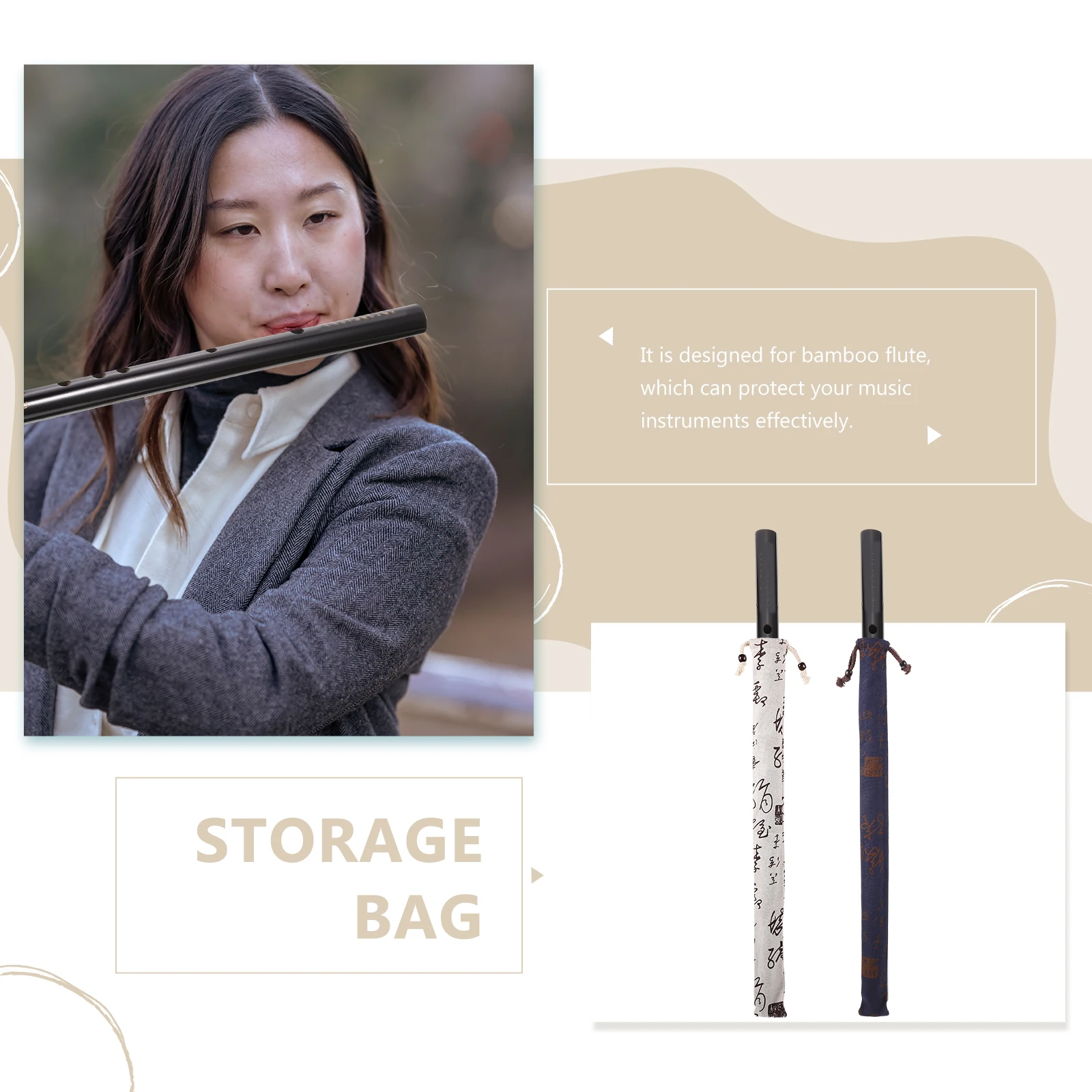 2pcs Bag Cotton Linen Durable F Simple Flute Storage Bag Style Storage Accessories For Bamboo Flute
2pcs Bag Cotton Linen Durable F Simple Flute Storage Bag Style Storage Accessories For Bamboo Flute