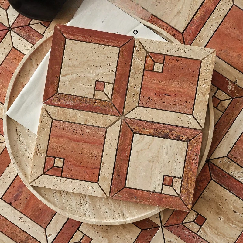 Mihuang red travertine color matching square natural stone mosaic hotel homestay catering coffee shop non-slip floor tiles
Mihuang red travertine color matching square natural stone mosaic hotel homestay catering coffee shop non-slip floor tiles