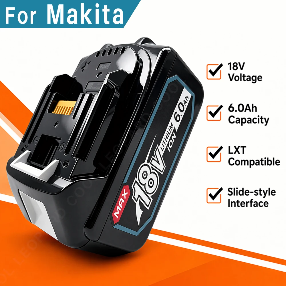 For Makita LXT 18V 6.0Ah High Capacity Lithium Ion Battery Replacement for BL1860 BL1860B BL1850 BL1840 with Charger Power Tool
For Makita LXT 18V 6.0Ah High Capacity Lithium Ion Battery Replacement for BL1860 BL1860B BL1850 BL1840 with Charger Power Tool