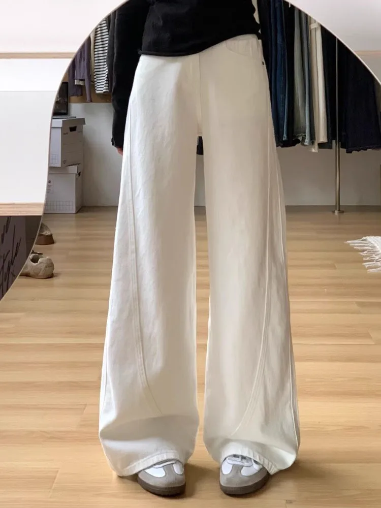 Широкие джинсы с высокой талией, женские летние новые свободные драпированные джинсы, большие размеры, прямые брюки мм, белые повседневные джинсы
Широкие джинсы с высокой талией, женские летние новые свободные драпированные джинсы, большие размеры, прямые брюки мм, белые повседневные джинсы