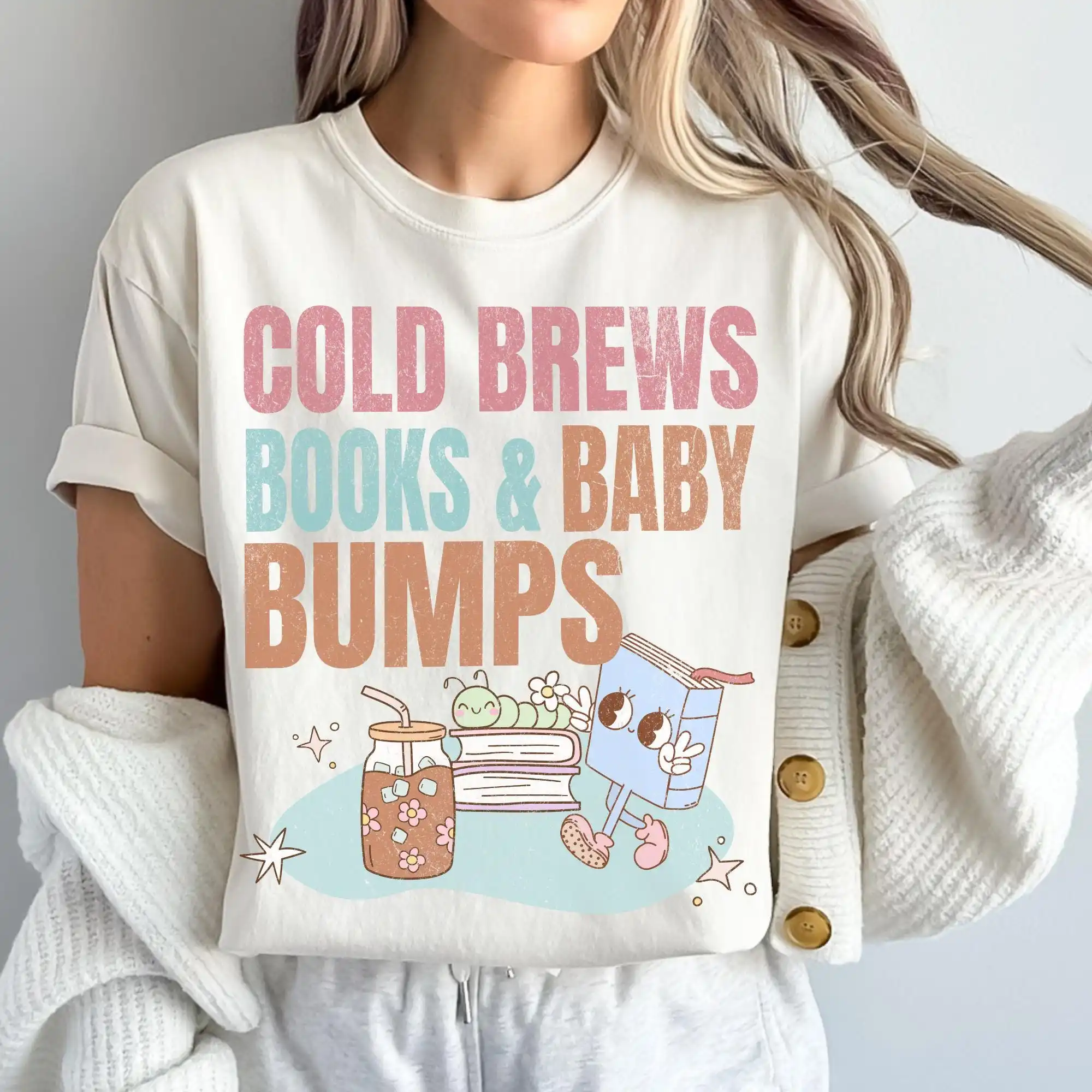 Bookish Pregnancy AnnouncemenT T Shirt Cold Brews Books And Baby Bumps Book Lovers Reveal SweaT Reading Mom To Be Crewneck
Bookish Pregnancy AnnouncemenT T Shirt Cold Brews Books And Baby Bumps Book Lovers Reveal SweaT Reading Mom To Be Crewneck