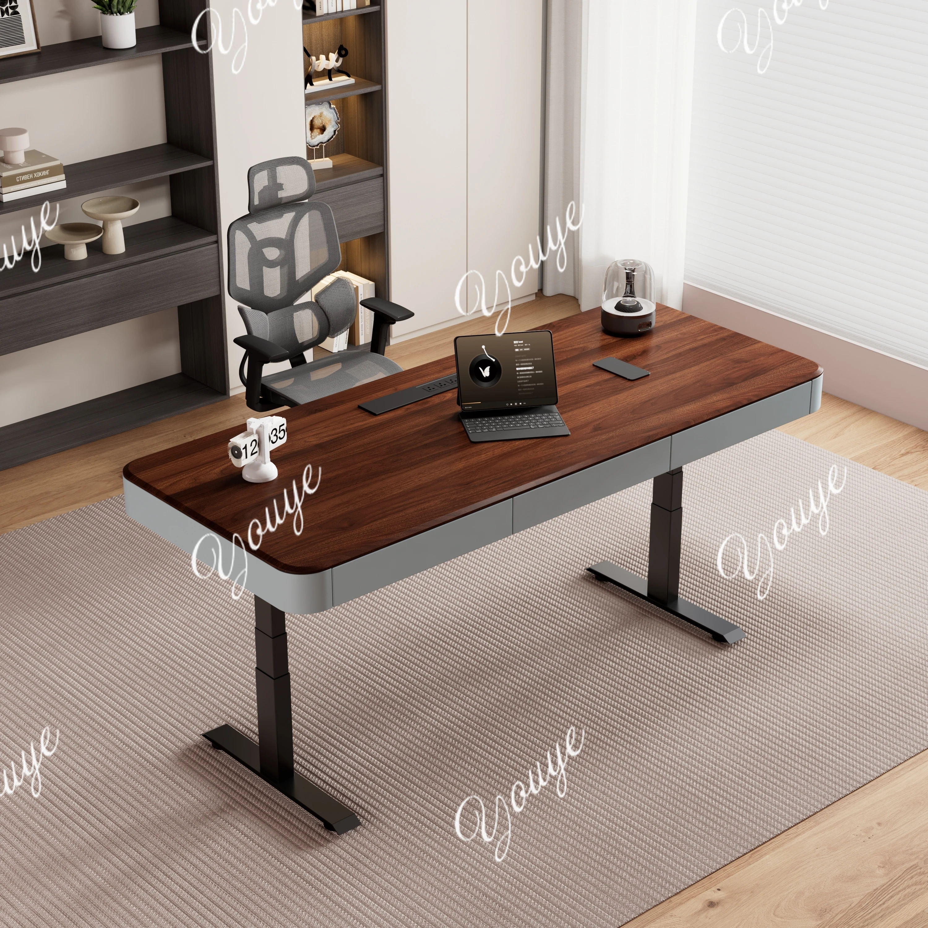 Легкий роскошный стильный компьютерный стол из цельного дерева с электрическим подъемником, кабинет, домашний офис, стол для киберспорта, можно поднимать
Легкий роскошный стильный компьютерный стол из цельного дерева с электрическим подъемником, кабинет, домашний офис, стол для киберспорта, можно поднимать