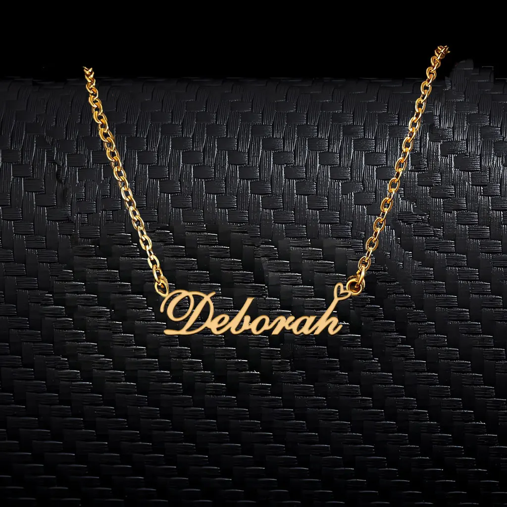 AOLOSHOW Deborah Heart Name Necklace Gold Personalized for Women Stainless Steel Gold color Pendant Femme Mother Girls Gift
AOLOSHOW Deborah Heart Name Necklace Gold Personalized for Women Stainless Steel Gold color Pendant Femme Mother Girls Gift