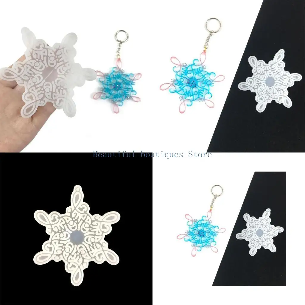 U4LF Christmas Snowflake Keychain Silicone Mold with Hole Keyring Pendant Handmade Mold for Christmas Day Gift Jewelry Making
U4LF Christmas Snowflake Keychain Silicone Mold with Hole Keyring Pendant Handmade Mold for Christmas Day Gift Jewelry Making
