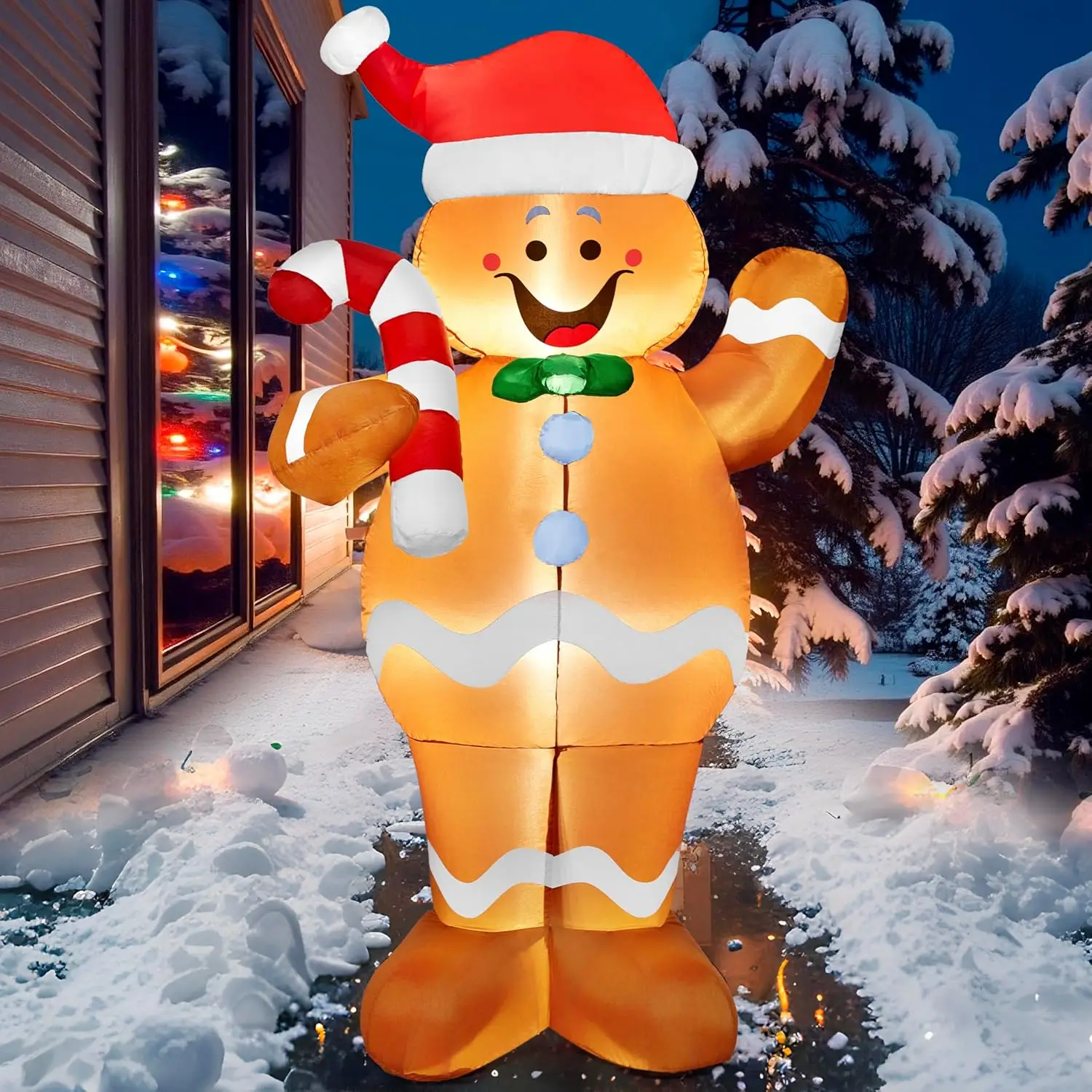 JOYFY 5 FT Christmas Gingerbread Man Inflatable Outdoor Decoration with Candy Canes for Xmas Outdoor Inflatables Decor
JOYFY 5 FT Christmas Gingerbread Man Inflatable Outdoor Decoration with Candy Canes for Xmas Outdoor Inflatables Decor