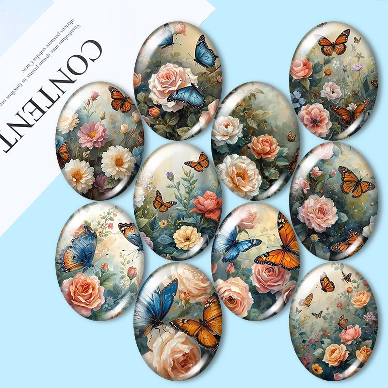 Butterfly Floral 10pcs mixed 13x18mm/18x25mm/30x40mm Oval photo glass cabochon demo flat back Making findings
Butterfly Floral 10pcs mixed 13x18mm/18x25mm/30x40mm Oval photo glass cabochon demo flat back Making findings