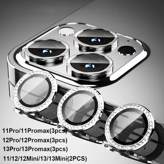 Bling Rhinestone Camera Lens Protector For iPhone 17 Pro 17Pro Max 17 ProMax Lens Tempered Glass Ring Cover For iPhone17 Pro Max