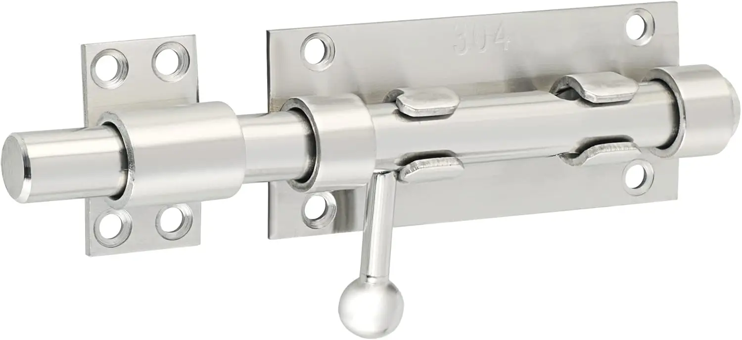 Stainless Steel Gate Latch with Padlock Hole, 6 Inch Heavy Duty Bolt Latch for Wooden Fence and Barn Door
Stainless Steel Gate Latch with Padlock Hole, 6 Inch Heavy Duty Bolt Latch for Wooden Fence and Barn Door