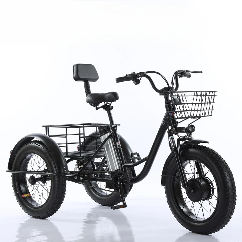 20-Inch fat tire pedal power electric tricycle, thick tire snow lithium battery three wheels
20-Inch fat tire pedal power electric tricycle, thick tire snow lithium battery three wheels