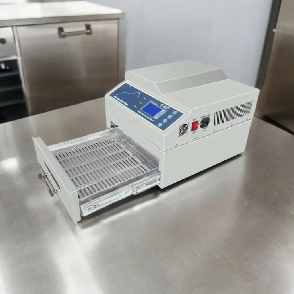 T-937 Desktop Lead-free Infrared IC Heater Reflow Solder Oven Hot Air CirculationBGA SMD SMT Rework Station Reflow Oven
T-937 Desktop Lead-free Infrared IC Heater Reflow Solder Oven Hot Air CirculationBGA SMD SMT Rework Station Reflow Oven